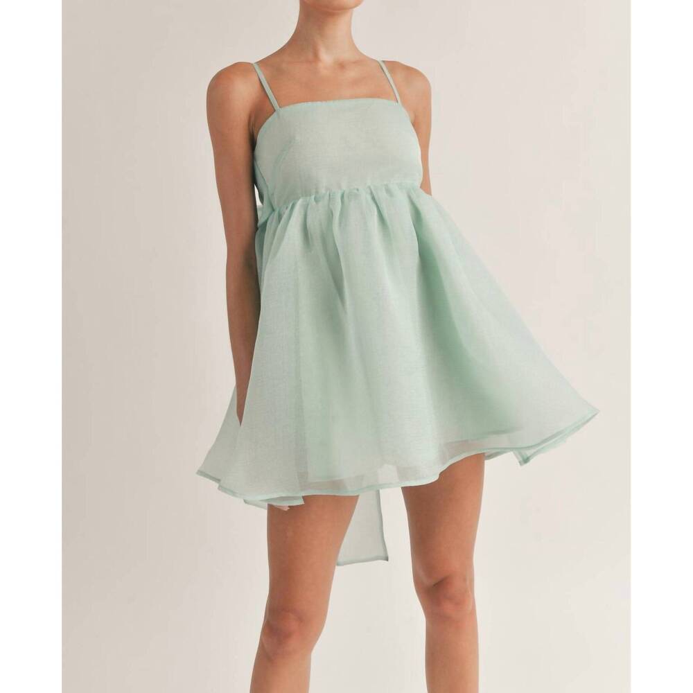 Mini Babydoll Dress in Mint Green